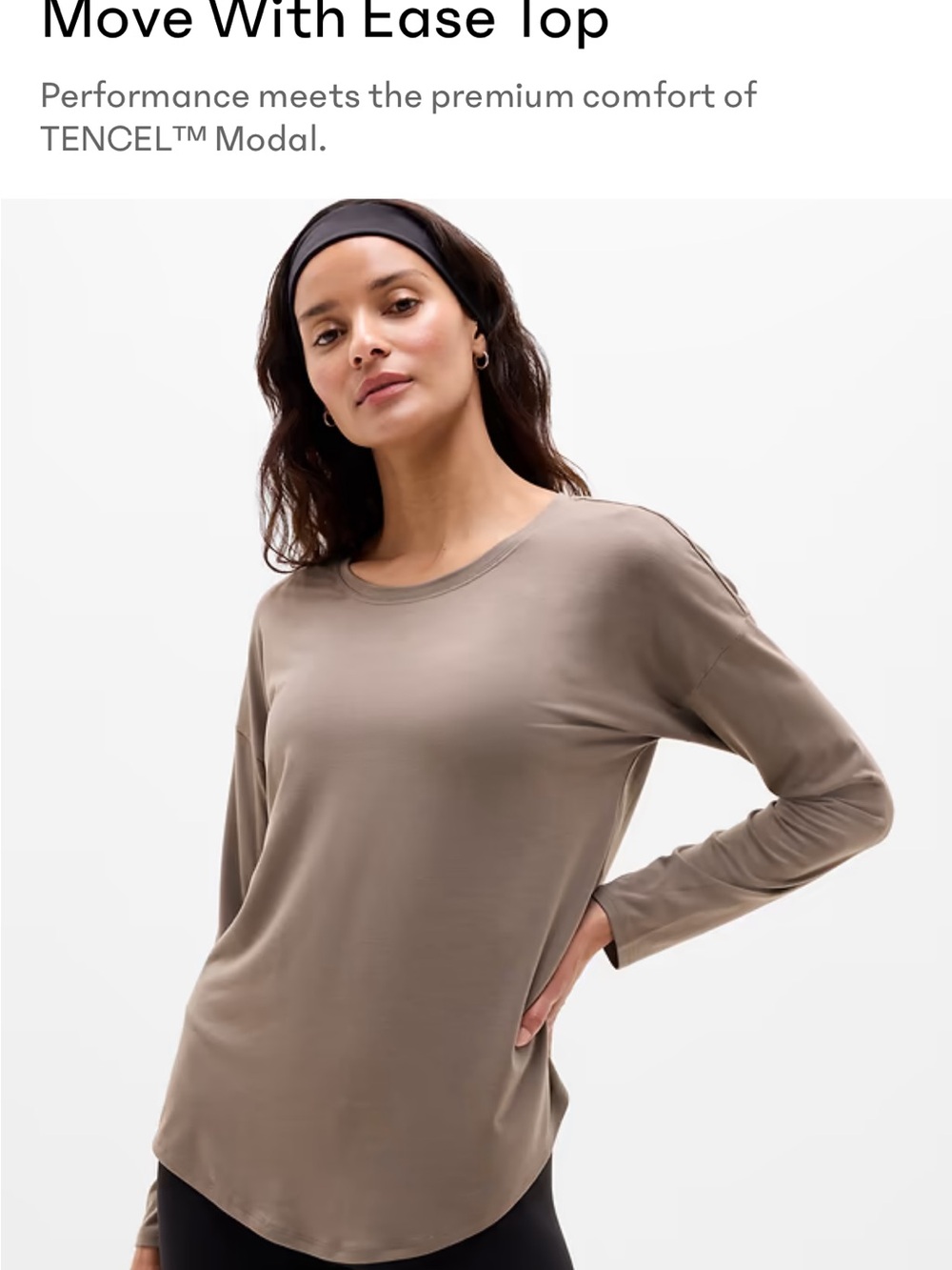 Athleta Move With Ease Long-Sleeve Top — Taupe